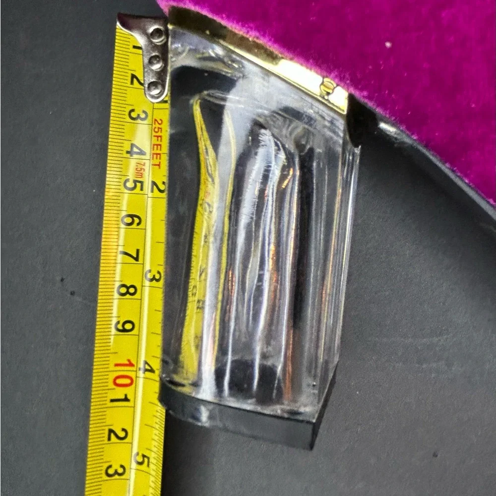 New Wide Calf Size 8W Pink Magenta Velvet With Clear Chunky Heel Boots - Picture 8 of 16